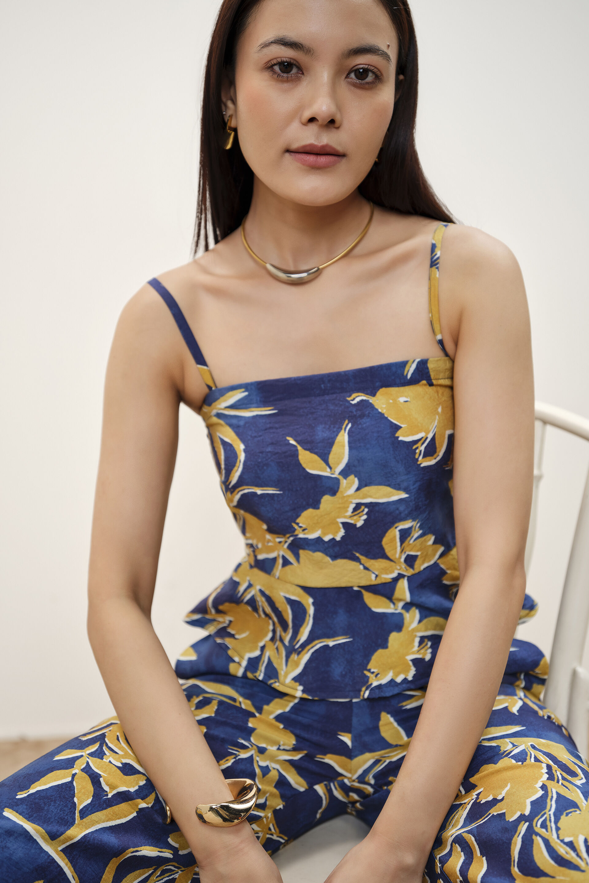 Merle Abstract Print Co-ords, Navy Blue, image 2